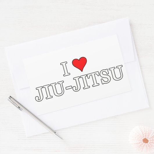 Braziliaanse Jiu Jitsu Rechthoekige Sticker (Envelop)