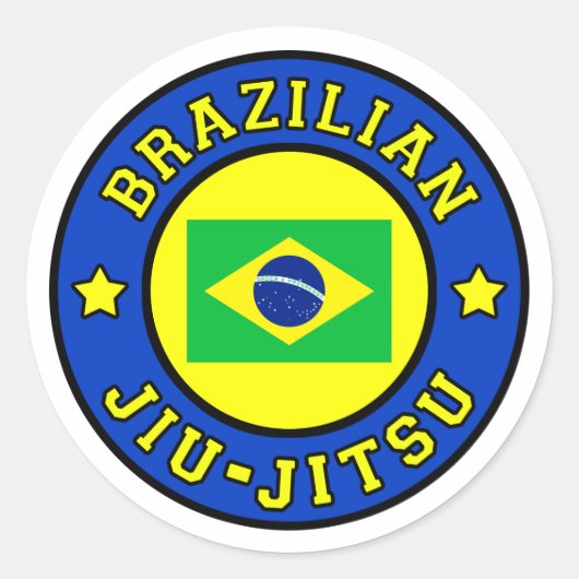 Braziliaanse Jiu Jitsu Ronde Sticker (Voorkant)
