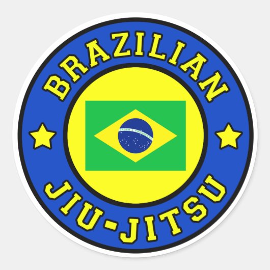 Braziliaanse Jiu Jitsu Ronde Sticker (Voorkant)