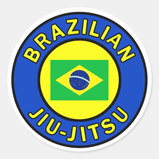 Braziliaanse Jiu Jitsu Ronde Sticker (Voorkant)