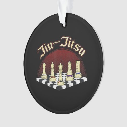 braziliaanse jiu jitsu schaadt zwarte gordel ornament (voorkant)