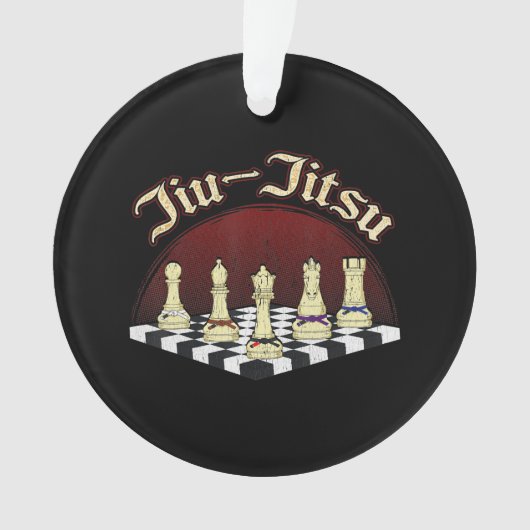 braziliaanse jiu jitsu schaadt zwarte gordel ornament (voorkant)