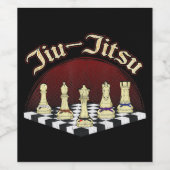 braziliaanse jiu jitsu schaadt zwarte gordel wijn etiket (Enkel label)