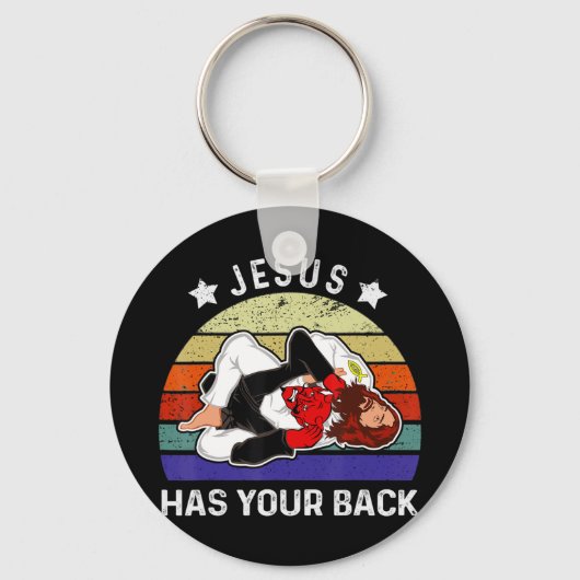 Braziliaanse Jiu Jitsu Shirt Jesus Shirt Jezus hee Sleutelhanger (Voorkant)