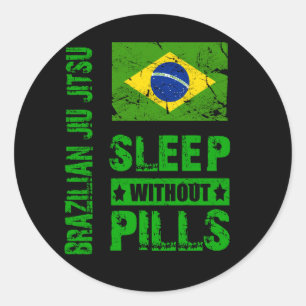 Braziliaanse Jiu Jitsu slaapt zonder dat er een gr Ronde Sticker