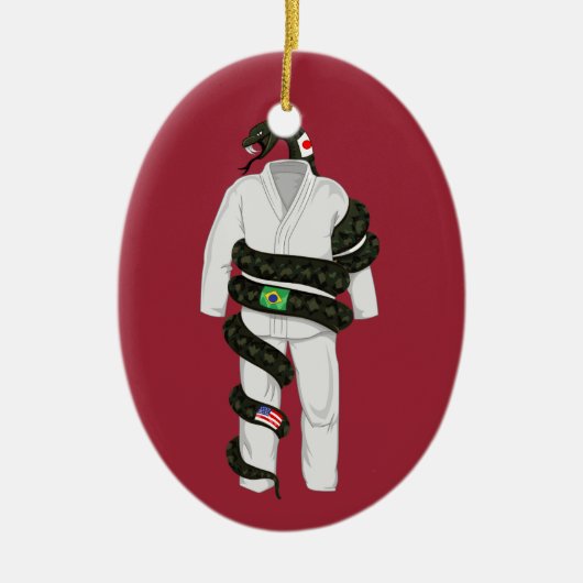 Braziliaanse Jiu Jitsu Snake Keramisch Ornament (Voorkant)