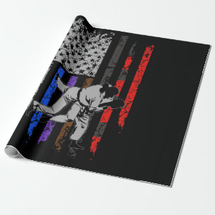 Braziliaanse Jiu Jitsu Stars & Stripes Rank BJJ Fl Cadeaupapier