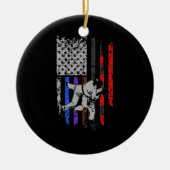 Braziliaanse Jiu Jitsu Stars & Stripes Rank BJJ Fl Keramisch Ornament (Voorkant)