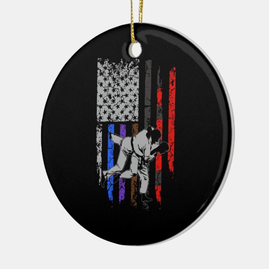 Braziliaanse Jiu Jitsu Stars & Stripes Rank BJJ Fl Keramisch Ornament (Links)