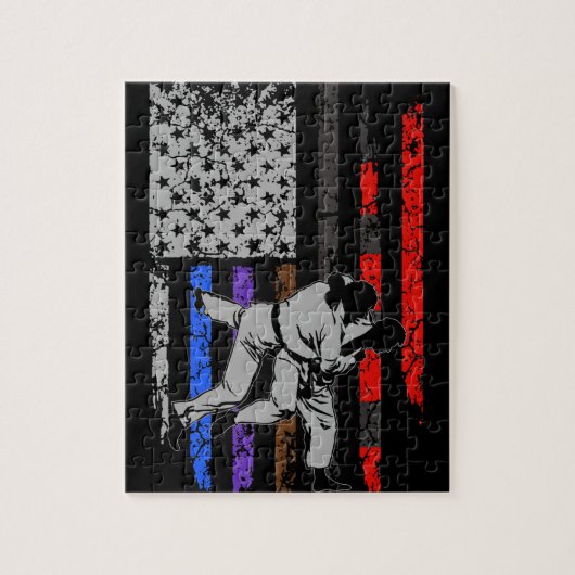 Braziliaanse Jiu Jitsu Stars & Stripes Rank BJJ Fl Legpuzzel (Verticaal)