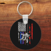 Braziliaanse Jiu Jitsu Stars & Stripes Rank BJJ Fl Sleutelhanger (Voorkant)