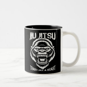 Braziliaanse Jiu Jitsu Train als een beest Tweekleurige Koffiemok