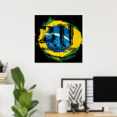 Braziliaanse Jiu Jitsu - Vortex Flag Poster (Thuiskantoor)