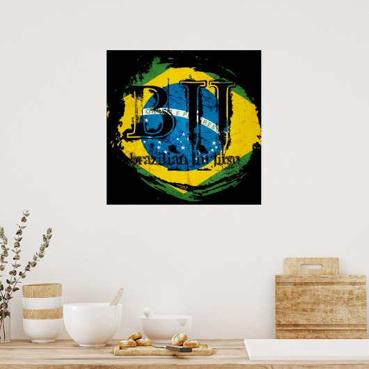Braziliaanse Jiu Jitsu - Vortex Flag Poster (Keuken)