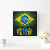 Braziliaanse Jiu Jitsu - Weathered Flag Wall Clock Vierkante Klok (Huis)