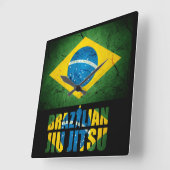 Braziliaanse Jiu Jitsu - Weathered Flag Wall Clock Vierkante Klok (Hoek)