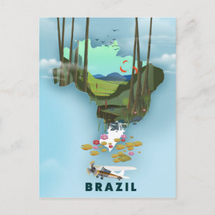 Braziliaanse kaart Illustratieve reisposter