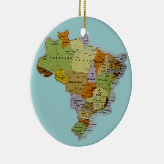 Braziliaanse kaart keramisch ornament (Rechts)