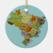Braziliaanse kaart keramisch ornament (Voorkant)