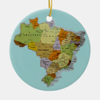 Braziliaanse kaart keramisch ornament