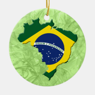 Braziliaanse kaart keramisch ornament