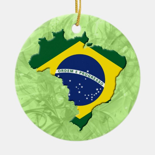 Braziliaanse kaart keramisch ornament (Voorkant)
