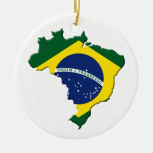 Braziliaanse kaart keramisch ornament