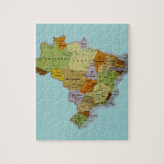 Braziliaanse kaart legpuzzel (Verticaal)