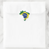 Braziliaanse kaart ronde sticker (Tas)
