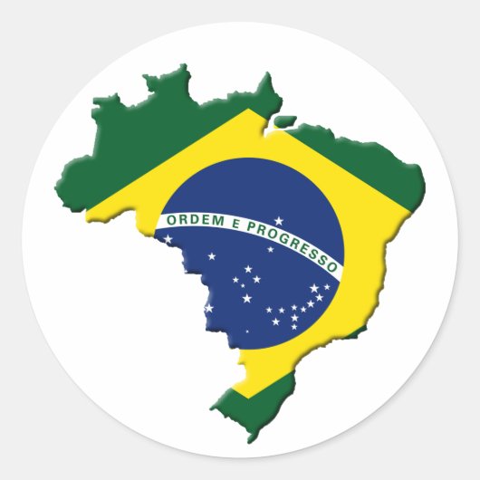 Braziliaanse kaart ronde sticker (Voorkant)