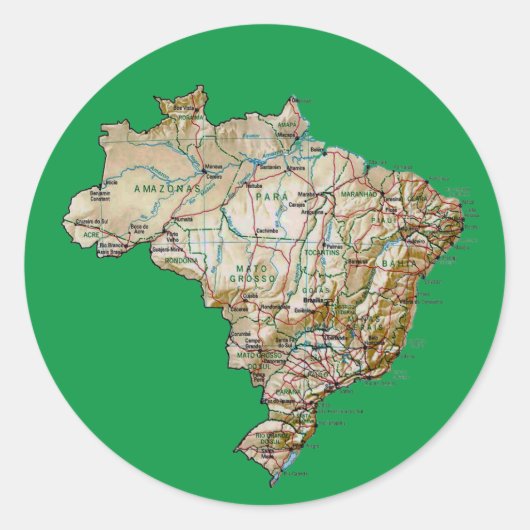 Braziliaanse kaart sticker (Voorkant)