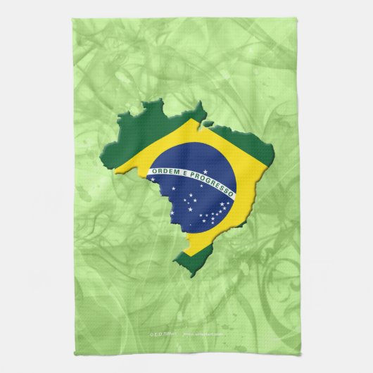 Braziliaanse kaart theedoek (Verticaal)