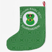 Braziliaanse kerst engel vlag gepersonaliseerd grote kerstsok (Achterkant)