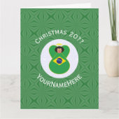 Braziliaanse kerst engel vlag gepersonaliseerd kaart (Voorkant)