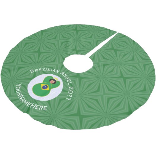 Braziliaanse kerst engel vlag gepersonaliseerd kerstboom rok (Gekanteld)