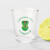 Braziliaanse kerst engel vlag gepersonaliseerd shot glas (Voorkant)