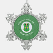 Braziliaanse kerst engel vlag gepersonaliseerd tin sneeuwvlok ornament (Voorkant)