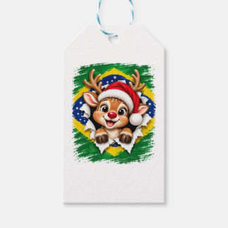 Braziliaanse Kerst Rendier Cadeaulabel