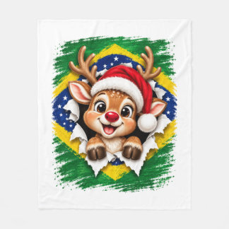 Braziliaanse Kerst Rendier Fleece Deken