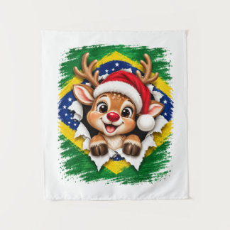 Braziliaanse Kerst Rendier Wandkleed