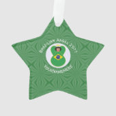 Braziliaanse Kerstengel Vlag Gepersonaliseerd  Ornament (achterkant)