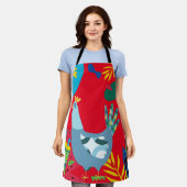 Braziliaanse kip schilderij op All-Over Print Scho Schort (Gedragen)