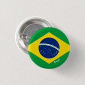 Braziliaanse knop, patriottische Braziliaanse vlag Ronde Button 3,2 Cm (Voorkant /achterkant)