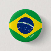 Braziliaanse knop, patriottische Braziliaanse vlag Ronde Button 3,2 Cm (Voorkant)