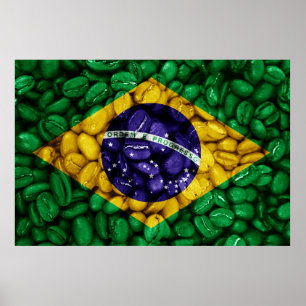 Braziliaanse koffievlag poster