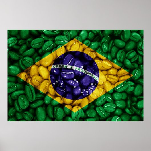 Braziliaanse koffievlag poster (Voorkant)