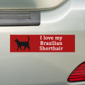 Braziliaanse Korthaar Liefde Bumpersticker (Op auto)