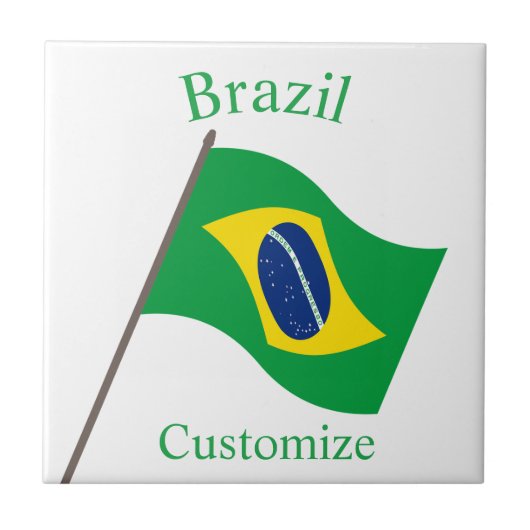 Braziliaanse Landenvlag Thunder_Cove Tegeltje (Voorkant)