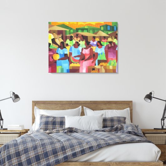 Braziliaanse marktschilderkunst canvas afdruk (Insitu (Slaapkamer))