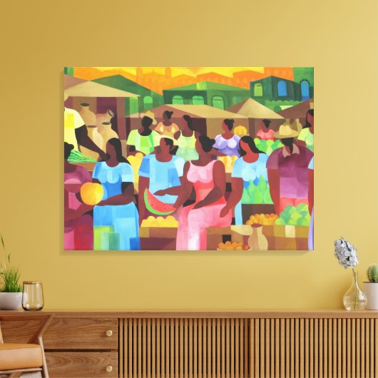 Braziliaanse marktschilderkunst canvas afdruk (Insitu (Woonkamer))